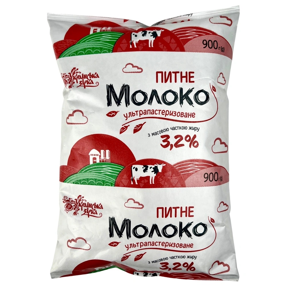 Молоко Українська зірка 900 г 3,2% т/ф